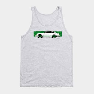 Drawing of the iconic German sports car with green stripes Tank Top